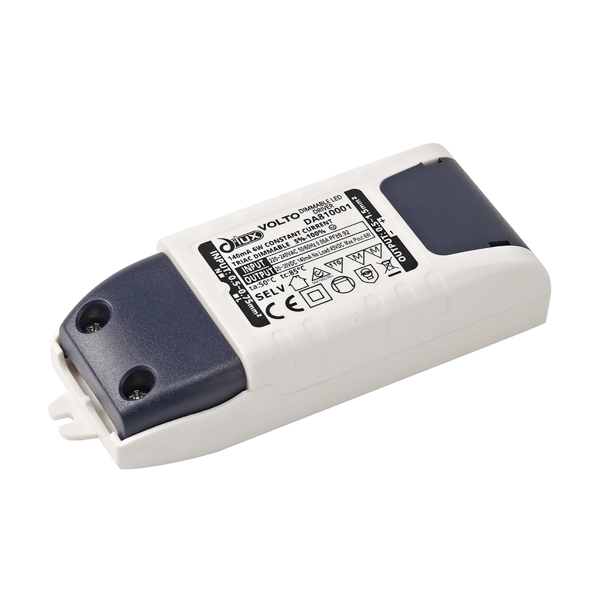 DA810001  Volto; 6W Constant Current 140mA Triac Dimmable LED Driver 20-30V